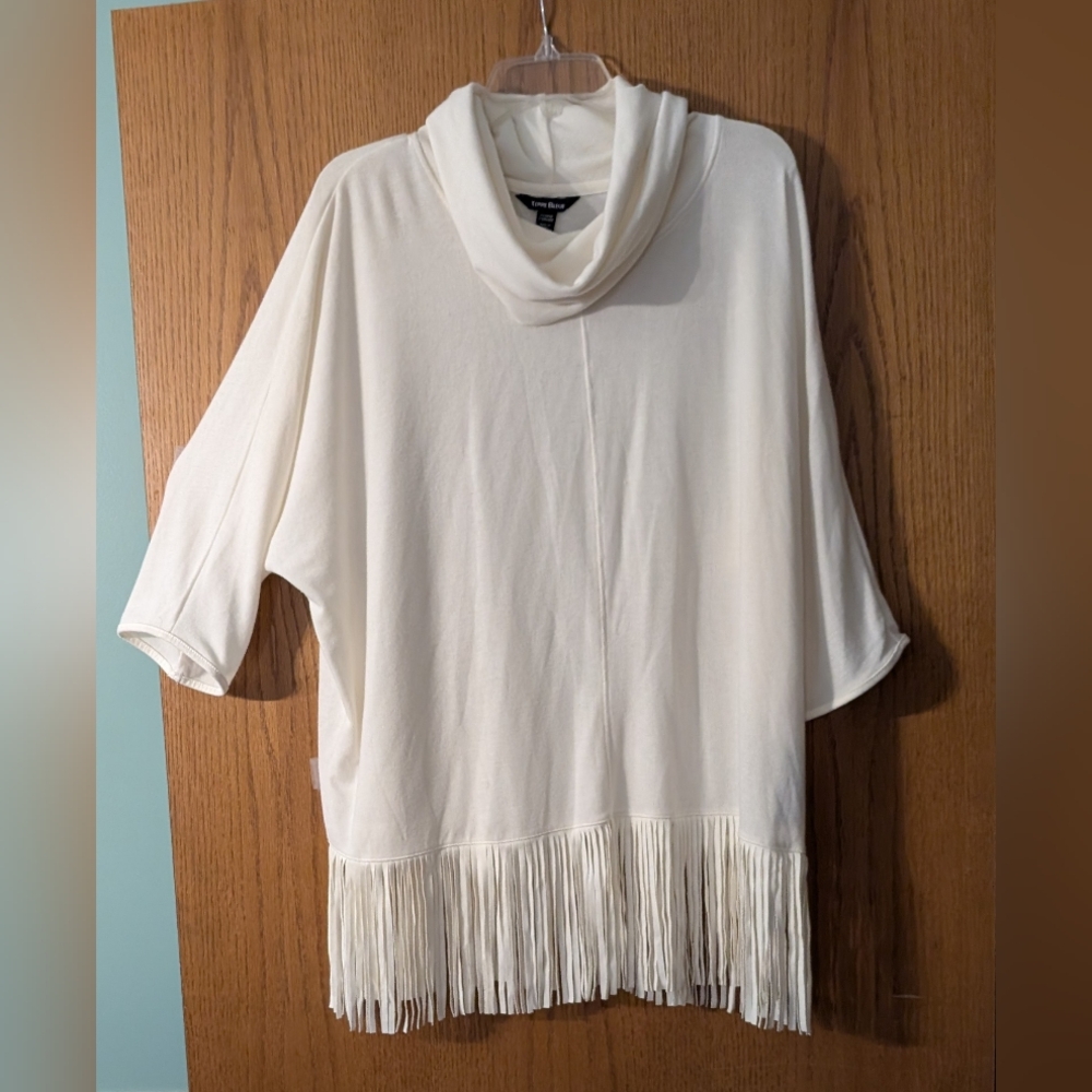 Elegant Cream Fringe Women Top XL SO CUTE! Like New